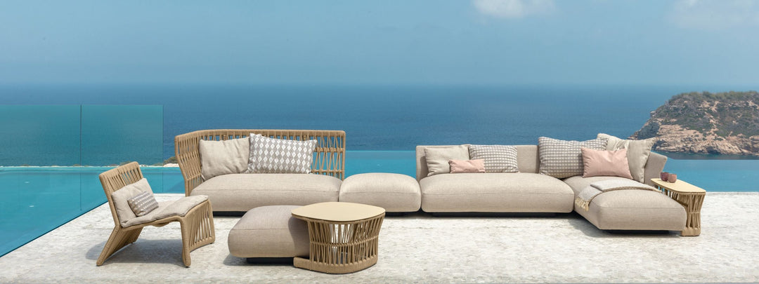 Contemporary outdoor furniture and accessories for stylish poolside spaces