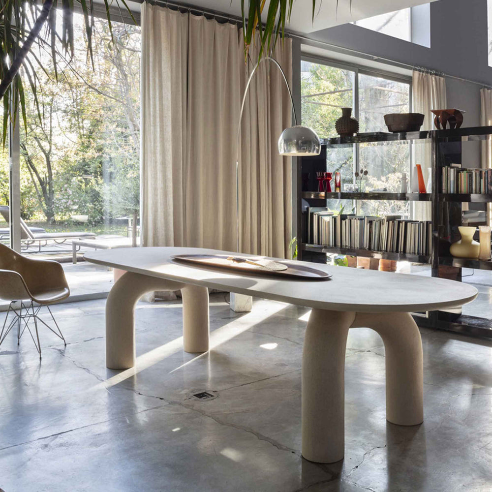 Wood Oval Dining Table ELEPHANTE by Marcantonio for Mogg 02