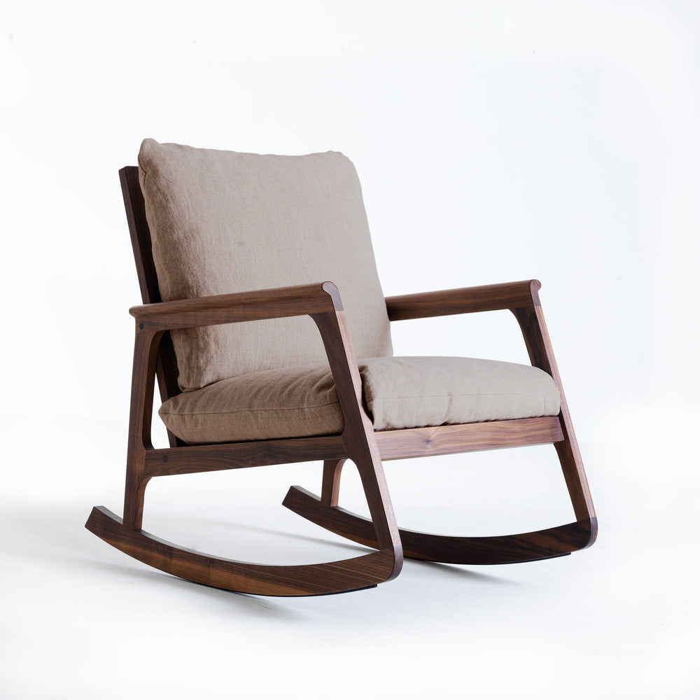 Walnut Wood Rocking Armchair MOMENTO 02
