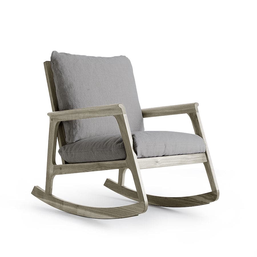 Grey Walnut Wood Rocking Armchair MOMENTO 02