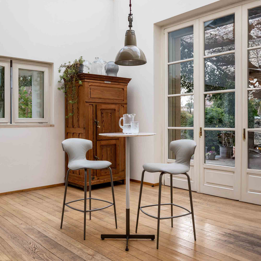 Leather Bar Stool MONTERA MAS by Roberto Lazzeroni for Poltrona Frau 02