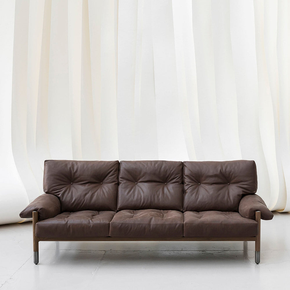 Leather Three-Seater Sofa SELLA by Carlo de Carli for Tacchini 02