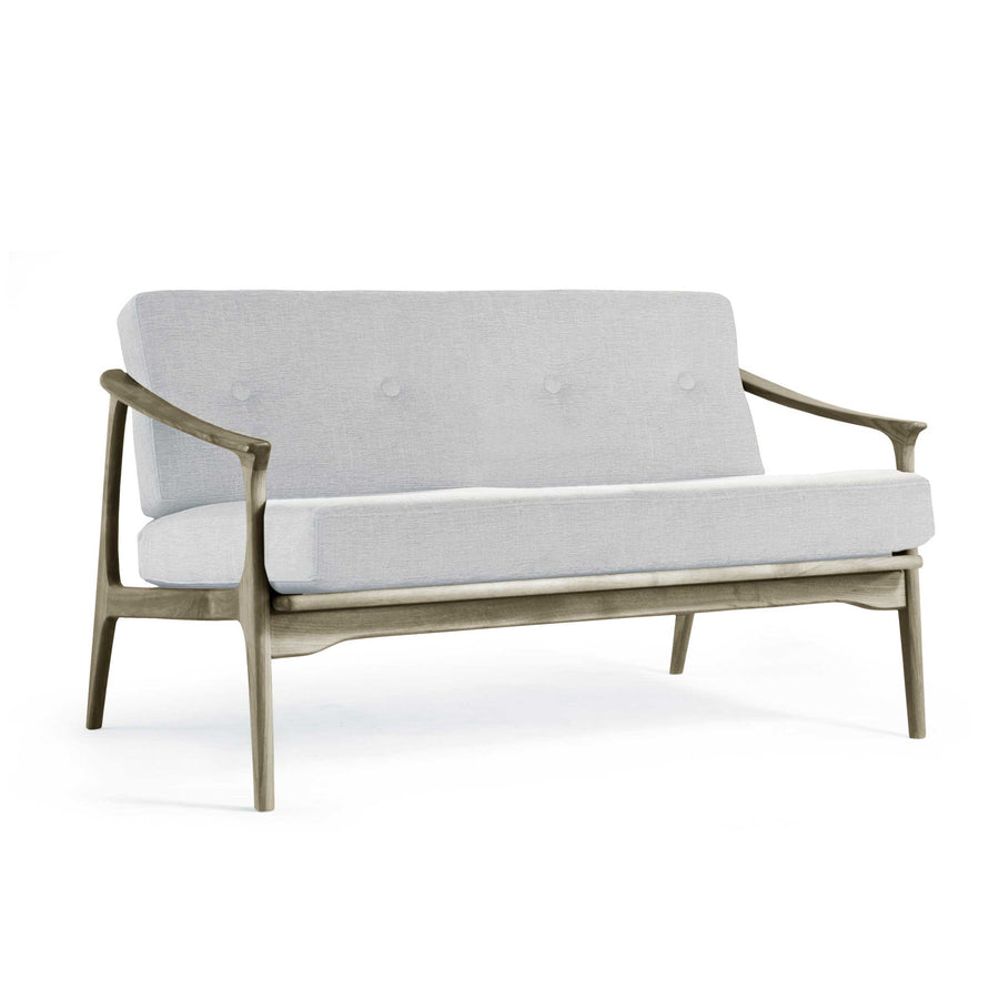 Grey Walnut Wood Two-Seater Sofa QUIETE 01